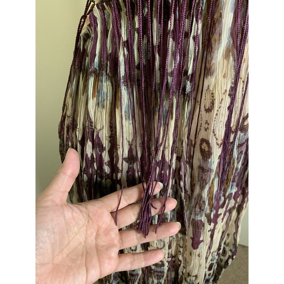 Free People Freyja Fringe Maxi Dress Medium Boho Fairy Strappy V Neck Whimsy - Picture 7 of 16